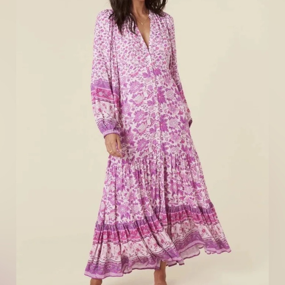 SPELL AND THE GYPSY MOSSY BUTTON THROUGH DRESS SIZE LILAC PINK XSMALL WORN ONCE!